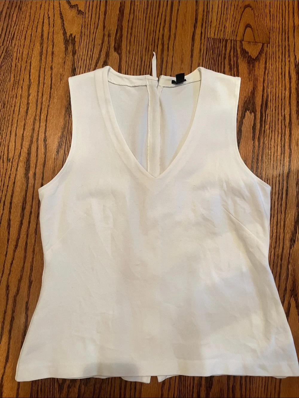 J. Crew White V-Neck Sleeveless Tank
